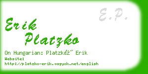 erik platzko business card